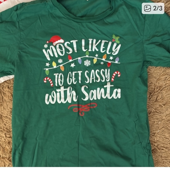 "Most Likely To Get Sassy With Santa" Christmas holiday t-shirt Small - Picture 2 of 8